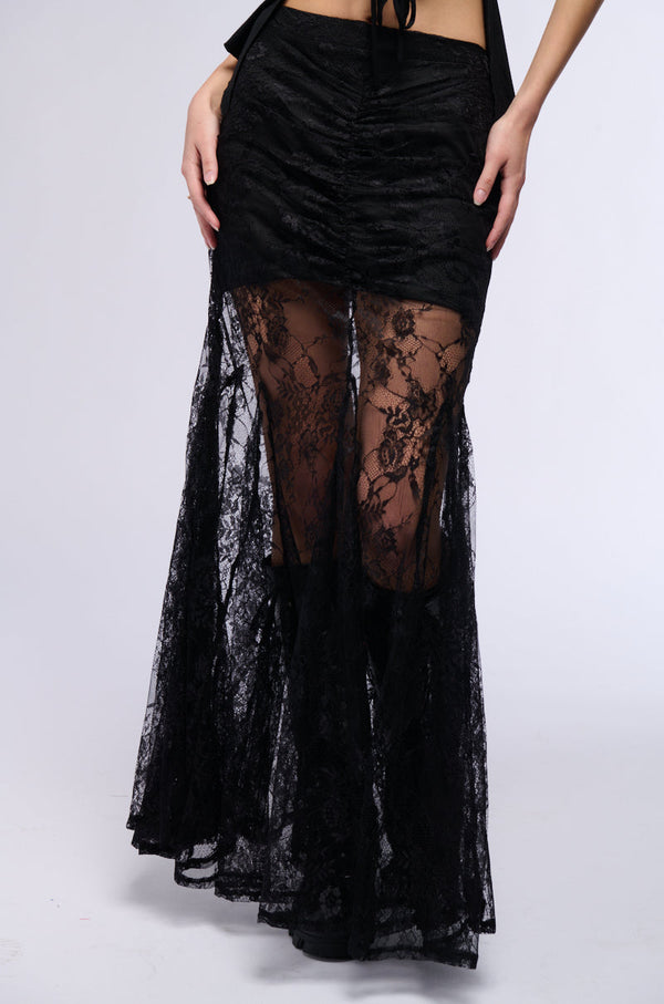 TONIGHT IS THE NIGHT LACE MAXI SKIRT