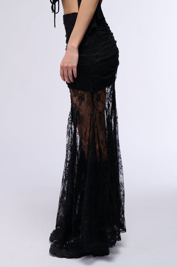 TONIGHT IS THE NIGHT LACE MAXI SKIRT