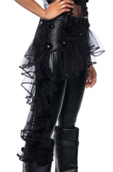 TOO GLAM EMBELLISHED ASYMMETRICAL TULLE TOP
