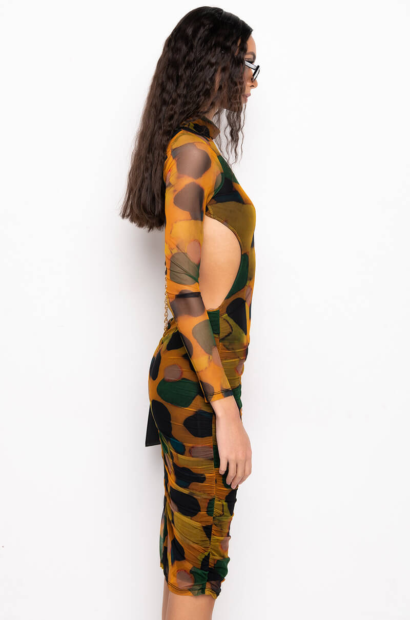 TOP IT OFF MOCK NECK MIDI DRESS WITH OPEN BACK