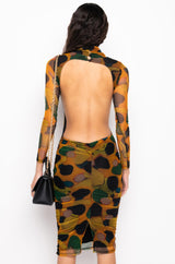 TOP IT OFF MOCK NECK MIDI DRESS WITH OPEN BACK
