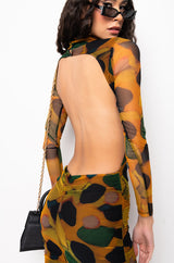 TOP IT OFF MOCK NECK MIDI DRESS WITH OPEN BACK
