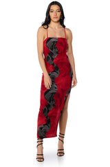 TOP TIER COWL NECK MIDI DRESS