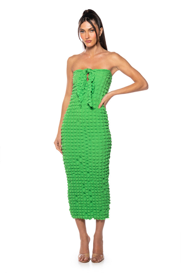 TOTAL ATTITUDE TUBE TOP MIDI DRESS