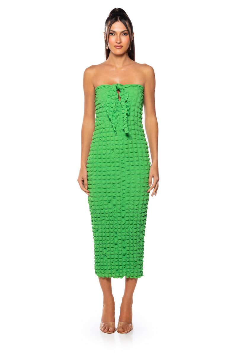 TOTAL ATTITUDE TUBE TOP MIDI DRESS