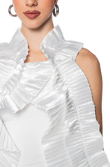 TOTALLY SOPHISTICATED TEXTURED SLEEVELESS BLOUSE