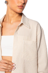 TOTO SEERSUCKER BUTTON DOWN SHIRT