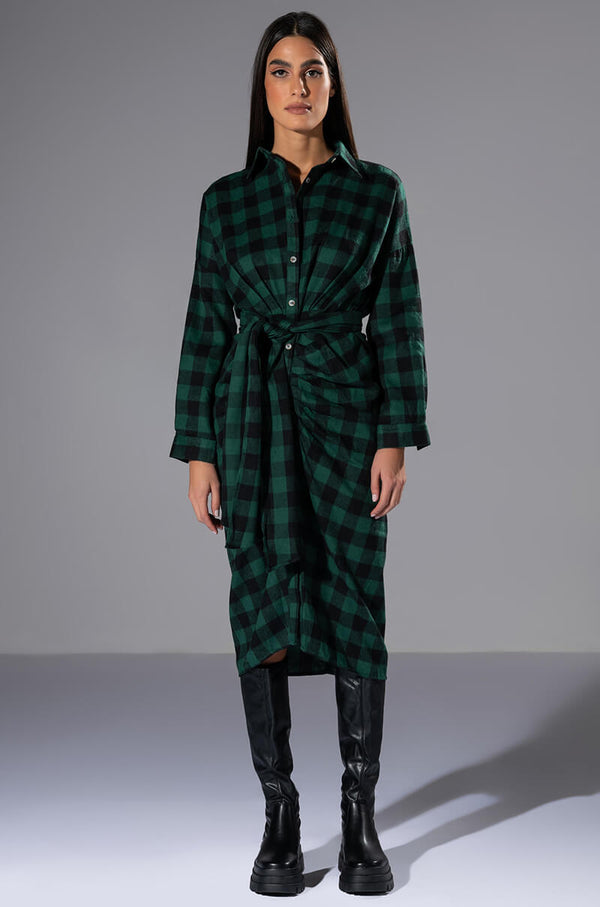 TREAD CAREFULLY BUTTON FRONT MIDI DRESS