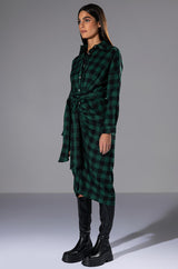 TREAD CAREFULLY BUTTON FRONT MIDI DRESS