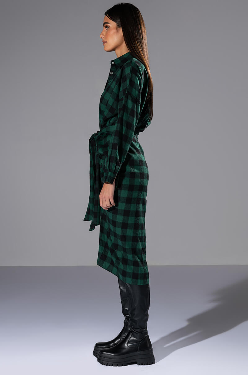 TREAD CAREFULLY BUTTON FRONT MIDI DRESS