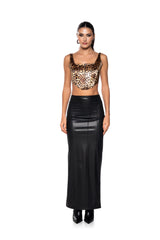 TREAT ME CHEETAH SATIN CORSET TANK TOP