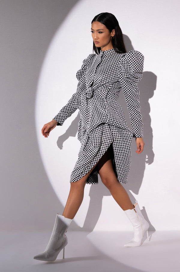 TREAT YOURSELF BELTED MIDI DRESS