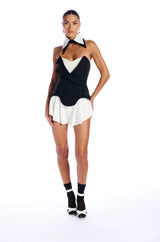 TREATED RIGHT CORSET TOP WITH DETACHABLE COLLAR