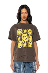 TRIPPY TRIPPY DISTRESSED CREW NECK TSHIRT