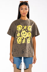 TRIPPY TRIPPY DISTRESSED CREW NECK TSHIRT