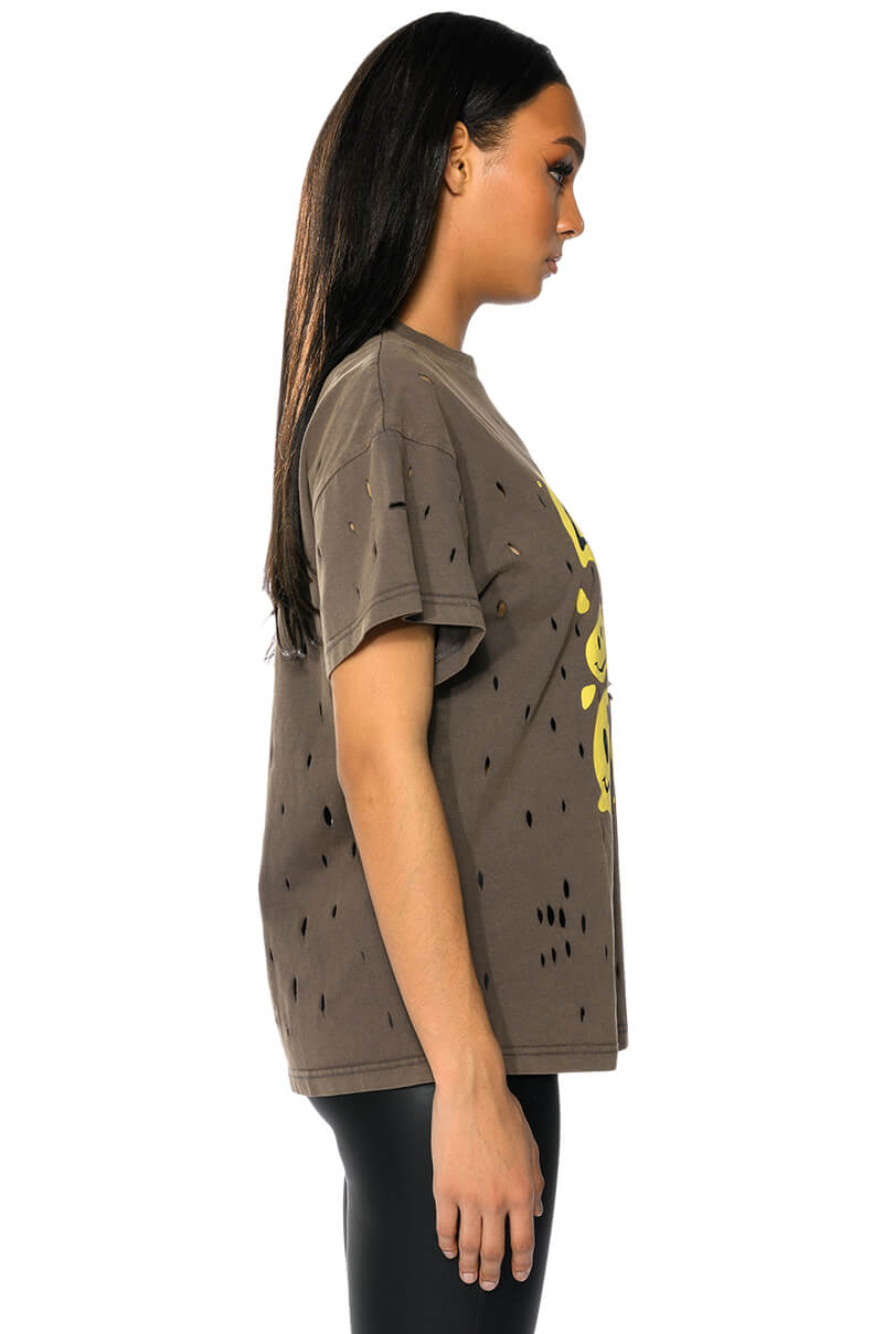 TRIPPY TRIPPY DISTRESSED CREW NECK TSHIRT