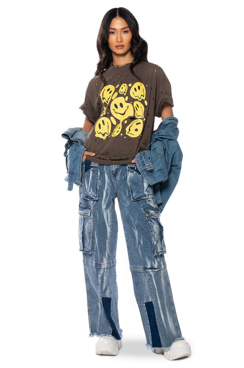 TRIPPY TRIPPY DISTRESSED CREW NECK TSHIRT