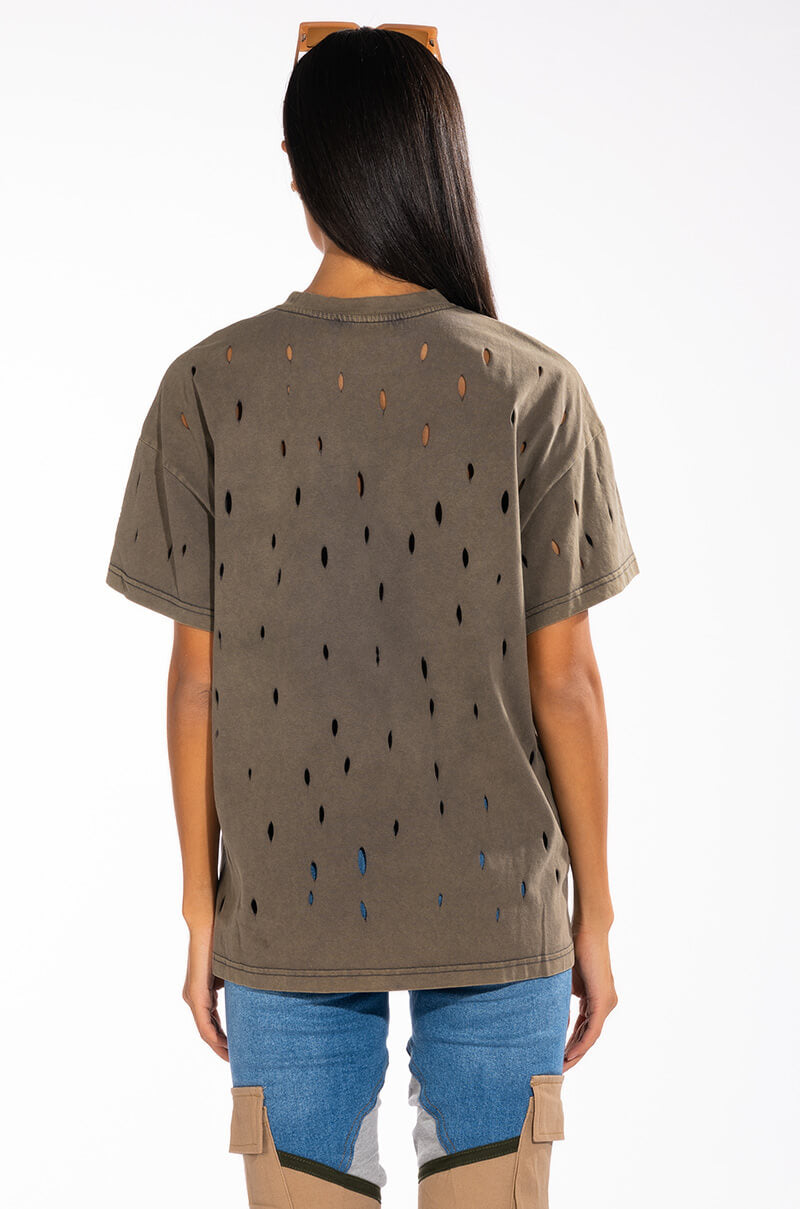 TRIPPY TRIPPY DISTRESSED CREW NECK TSHIRT