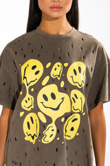 TRIPPY TRIPPY DISTRESSED CREW NECK TSHIRT