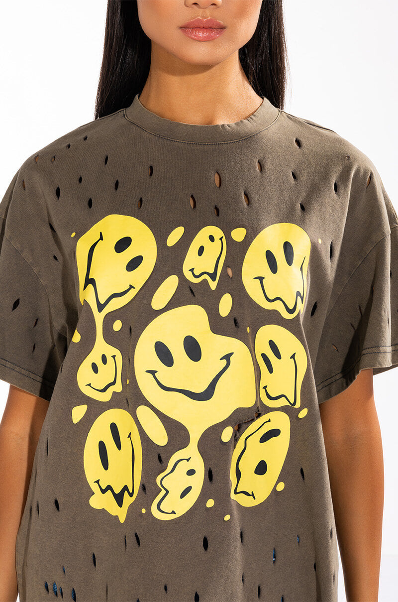 TRIPPY TRIPPY DISTRESSED CREW NECK TSHIRT