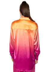 TROPICAL VACATION OMBRE BUTTON DOWN TOP