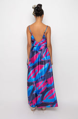 TROPICS READY SATIN MAXI DRESS
