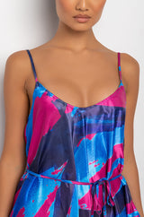 TROPICS READY SATIN MAXI DRESS