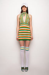 TRUE TO YOU CROCHET HALTER TOP MINI DRESS