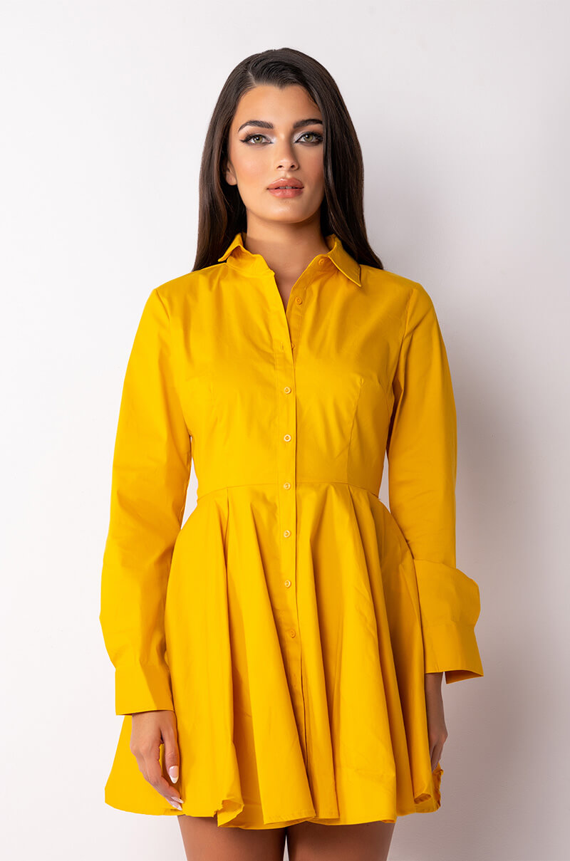 TRY AGAIN OPEN BACK FIT AND FLARE MINI DRESS