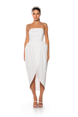TULIP SKIRT SPAGHETTI STRAP MIDI DRESS
