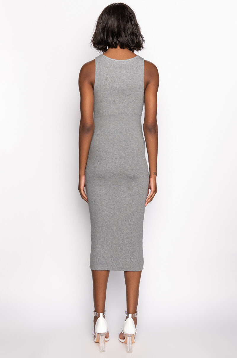 TULUM CUT OUT RHINESTONE RIBBED MIDI DRESS