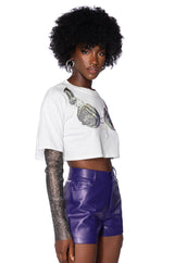 TURN THE BEAT AROUND CROPPED T SHIRT