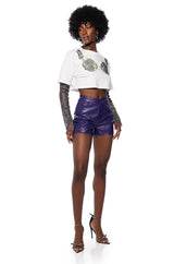 TURN THE BEAT AROUND CROPPED T SHIRT