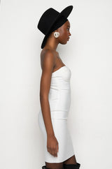 TWO FACE BANDAGE MINI DRESS WITH MESH DETAIL