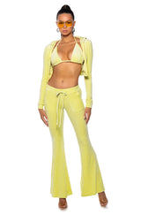 TYPICAL ATTITUDE ZIP UP HOODIE IN LIME