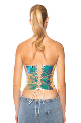 U DA ONE IRIDESCENT FLOWER CORSET