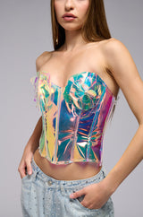 U DA ONE IRIDESCENT FLOWER CORSET