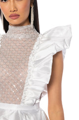 ULTIMATE STUNNA RUFFLE MINI DRESS