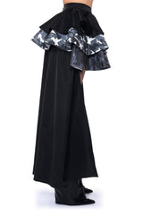 UNBOTHERED HIGH LOW HEM RUFFLE MAXI SKIRT