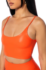 UNDENIABLE FIT CROPPED CAMI IN ORANGE