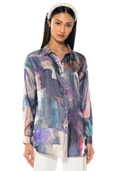 UNDER THE LIGHTS SATIN BUTTON DOWN