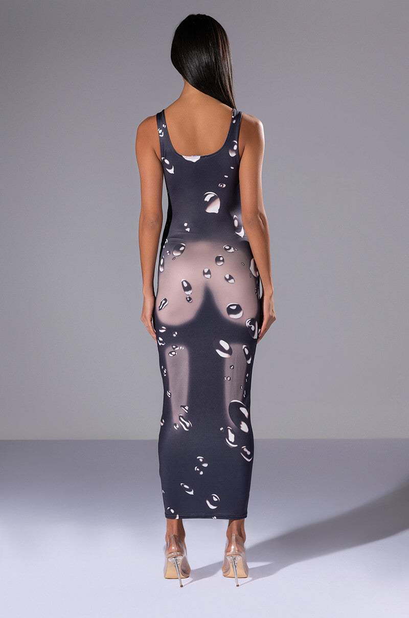 UNDER THE MICROSCOPE SLEEVELESS MAXI DRESS