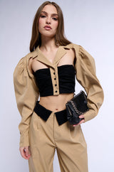 UNDERGROUND BUTTON DOWN CROP BLOUSE