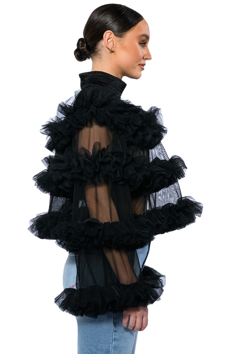MULTI LAYER RUFFLES STATEMENT TOP