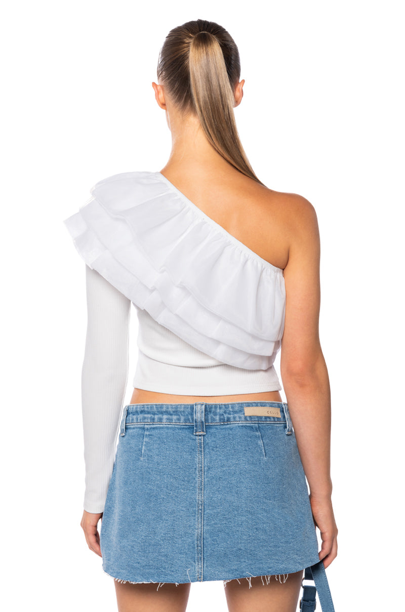 UP IN THE CLOUDS ONE SHOULDER TOP