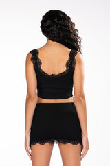 UP TO SOMETHING LACE TRIM TWO PIECE SET