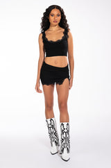 UP TO SOMETHING LACE TRIM TWO PIECE SET
