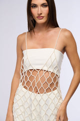 URSULA PEARL BEADED MIDI DRESS