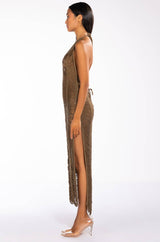 VACAY VIBES KNIT SHREDDED MAXI DRESS
