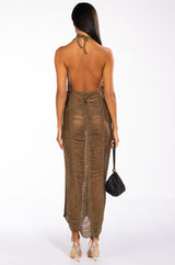 VACAY VIBES KNIT SHREDDED MAXI DRESS